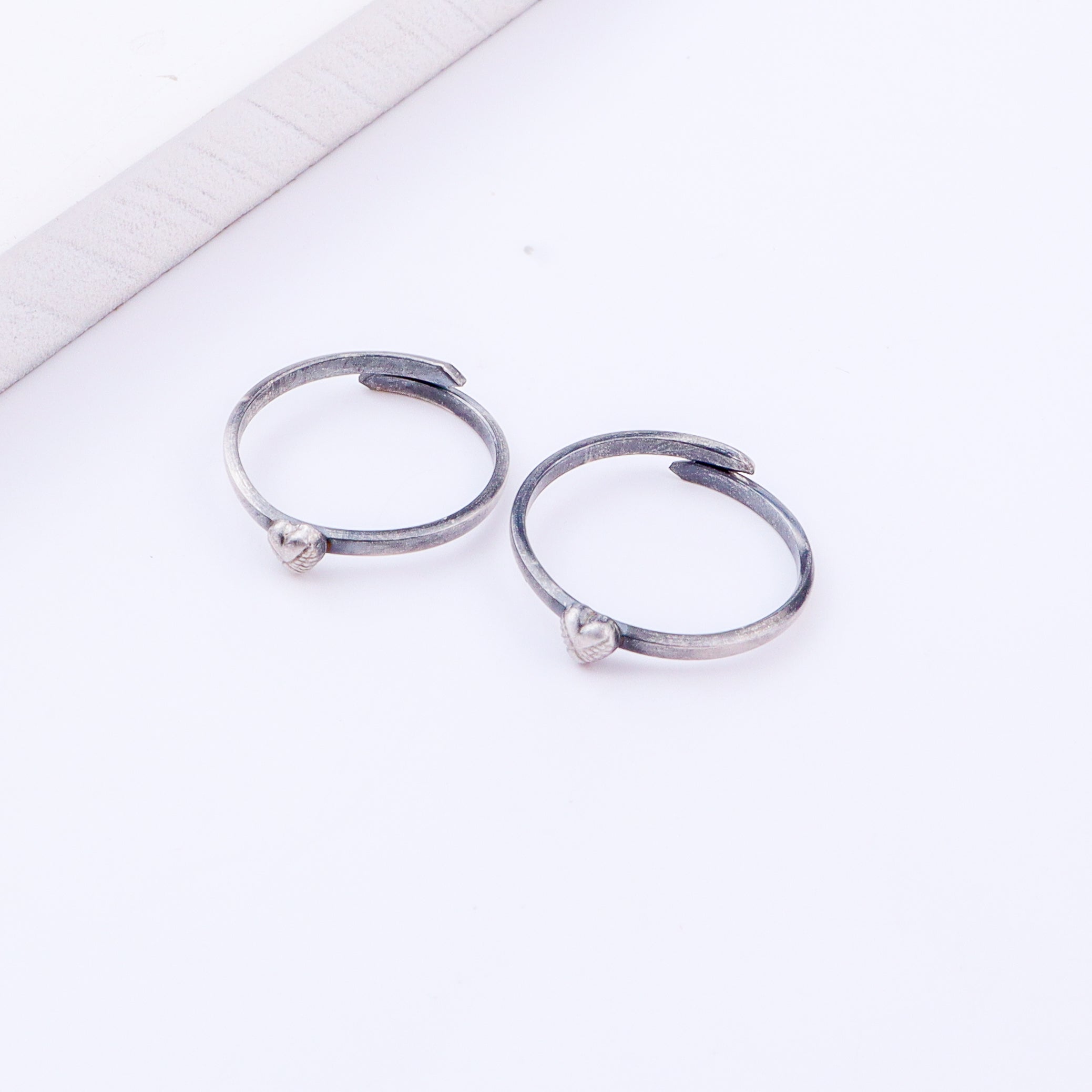 Tiny Silver Adjustable Heart Toe Ring
