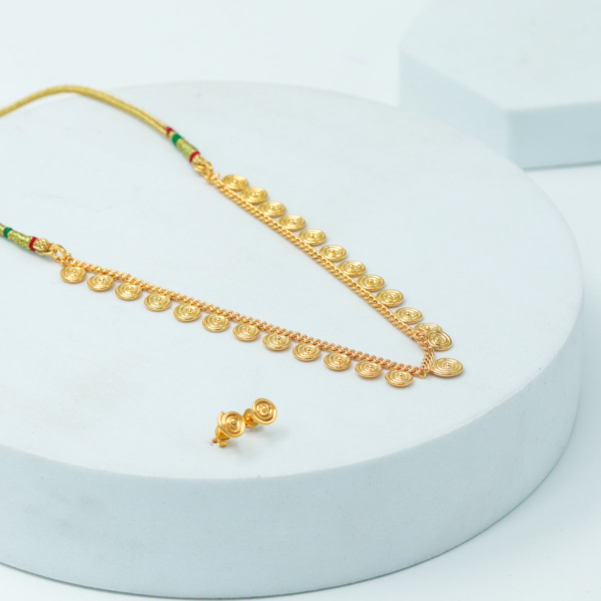 Silver Delicate Spiral Set (Gold Plated)