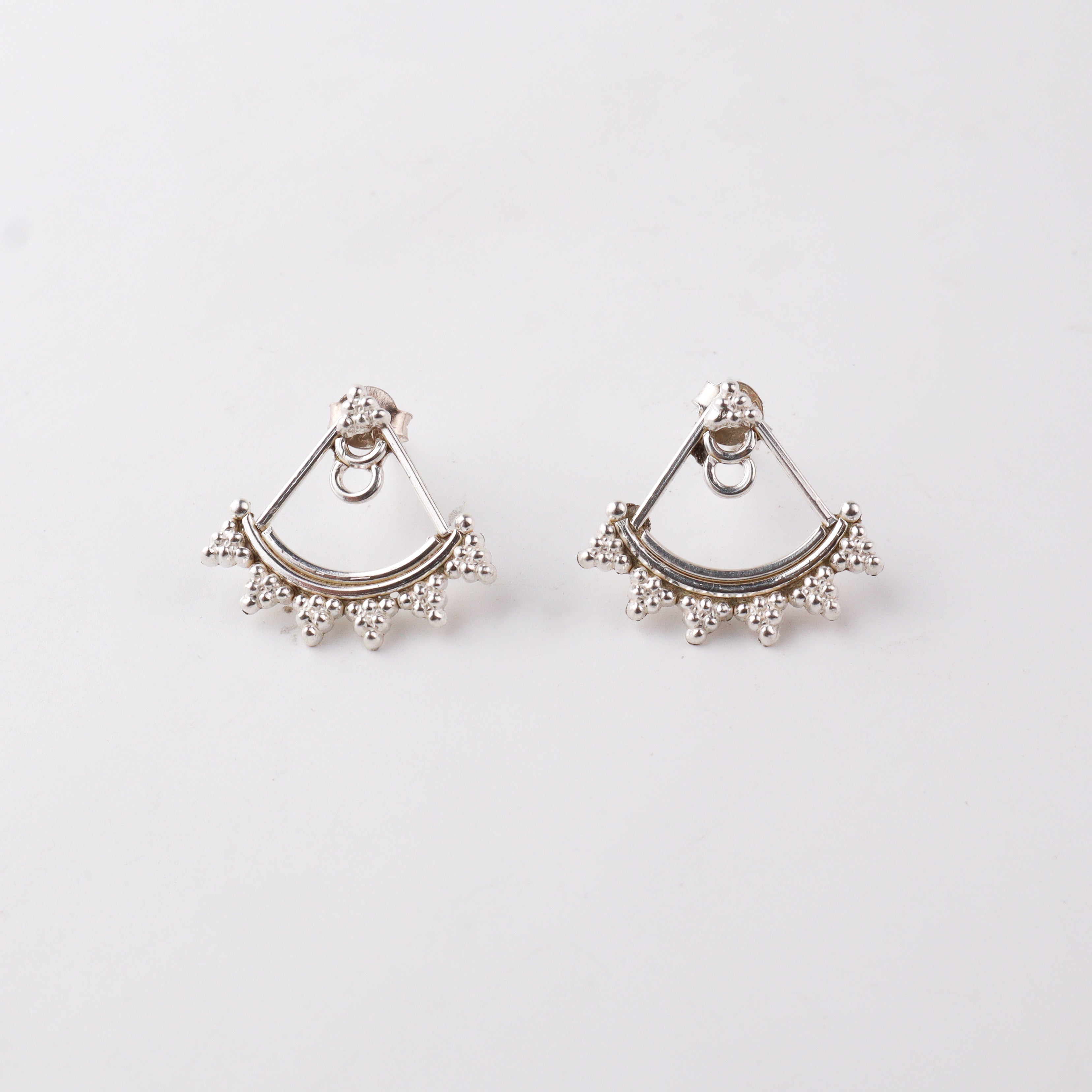 wearing Silver Oxidized Jacket Earrings ethnic look