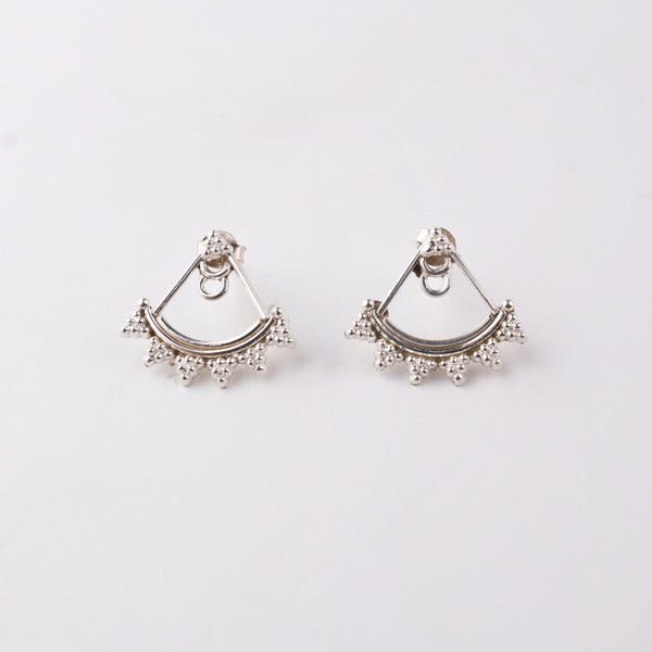 wearing Silver Oxidized Jacket Earrings ethnic look
