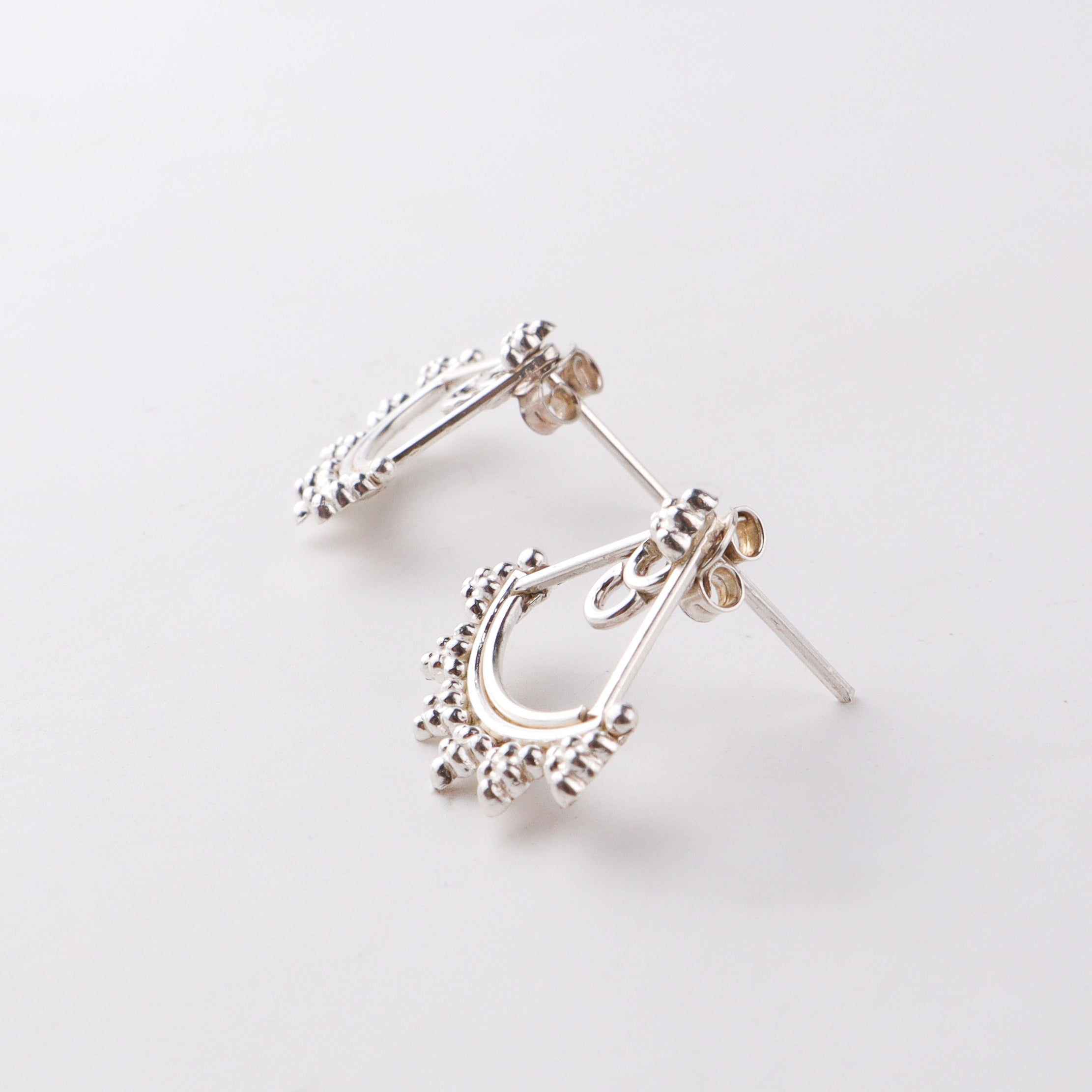 oxidized silver jacket earrings for daily wear