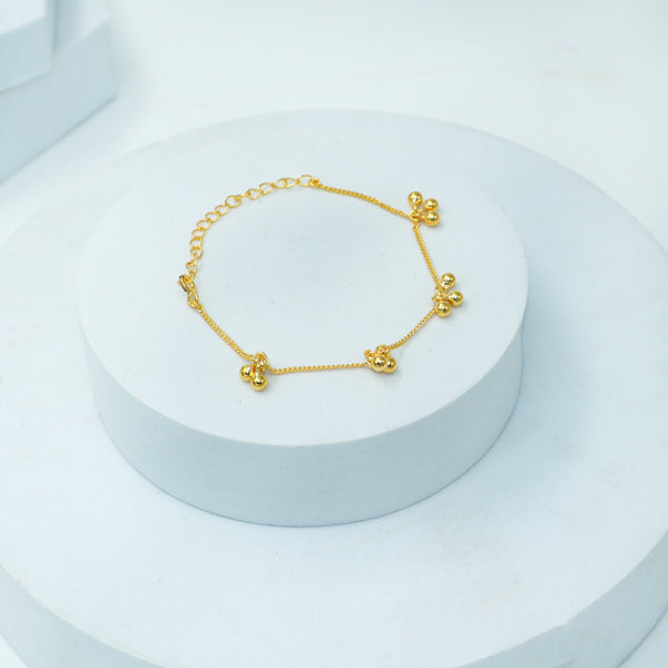 Silver Ghungroo Bunch Bracelet | 92.5 Silver | 22K Gold Plated