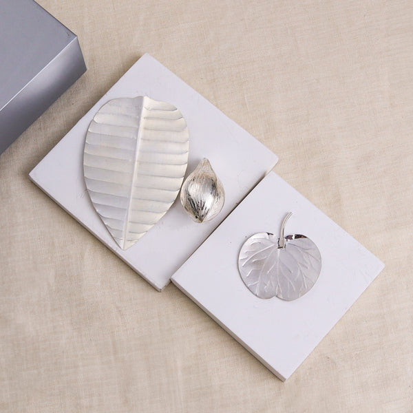 Silver Gift Set: Banana Leaf, Aaptyacha Paan & Coconut