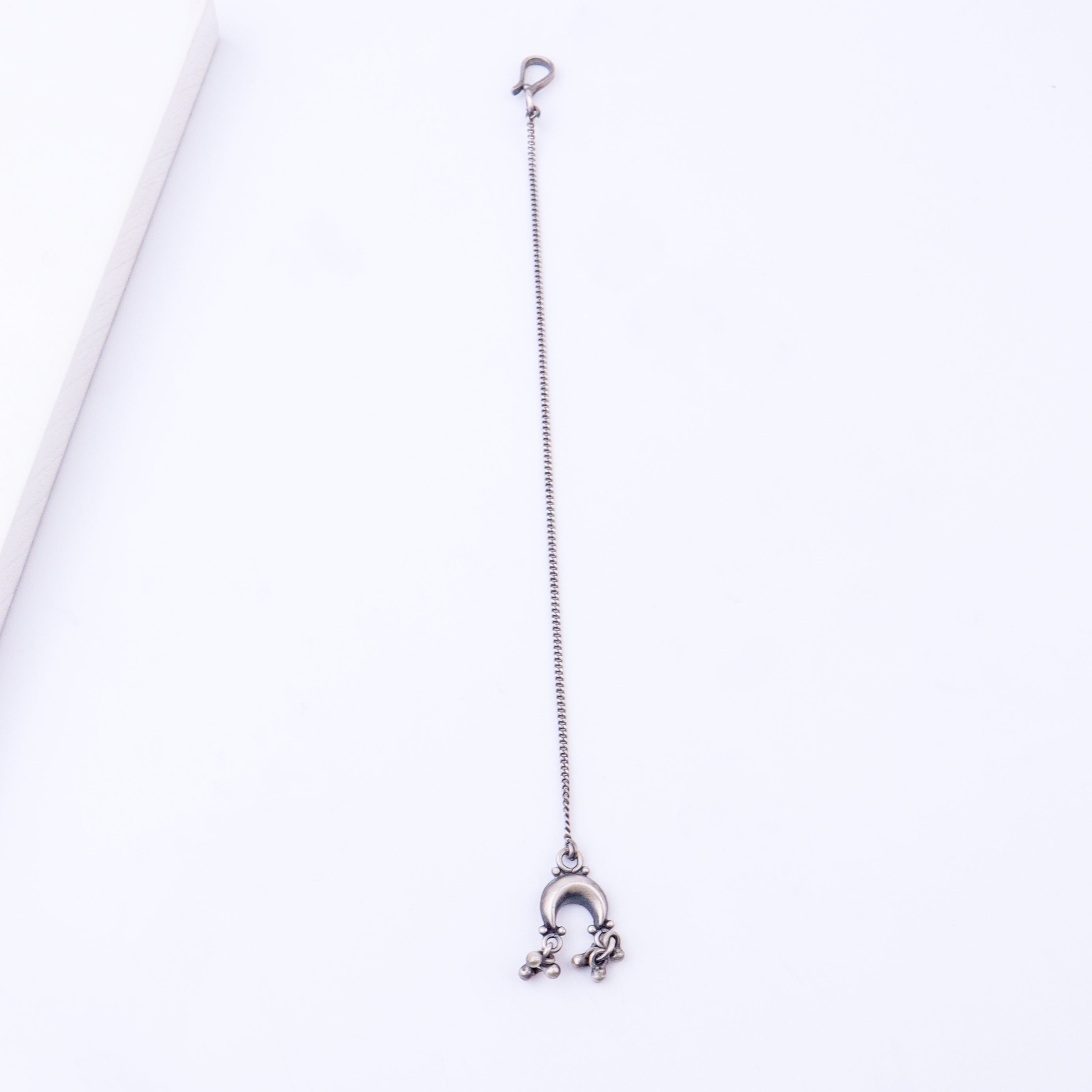 Silver Chandrakor Ghungroo Motif Maang Tika