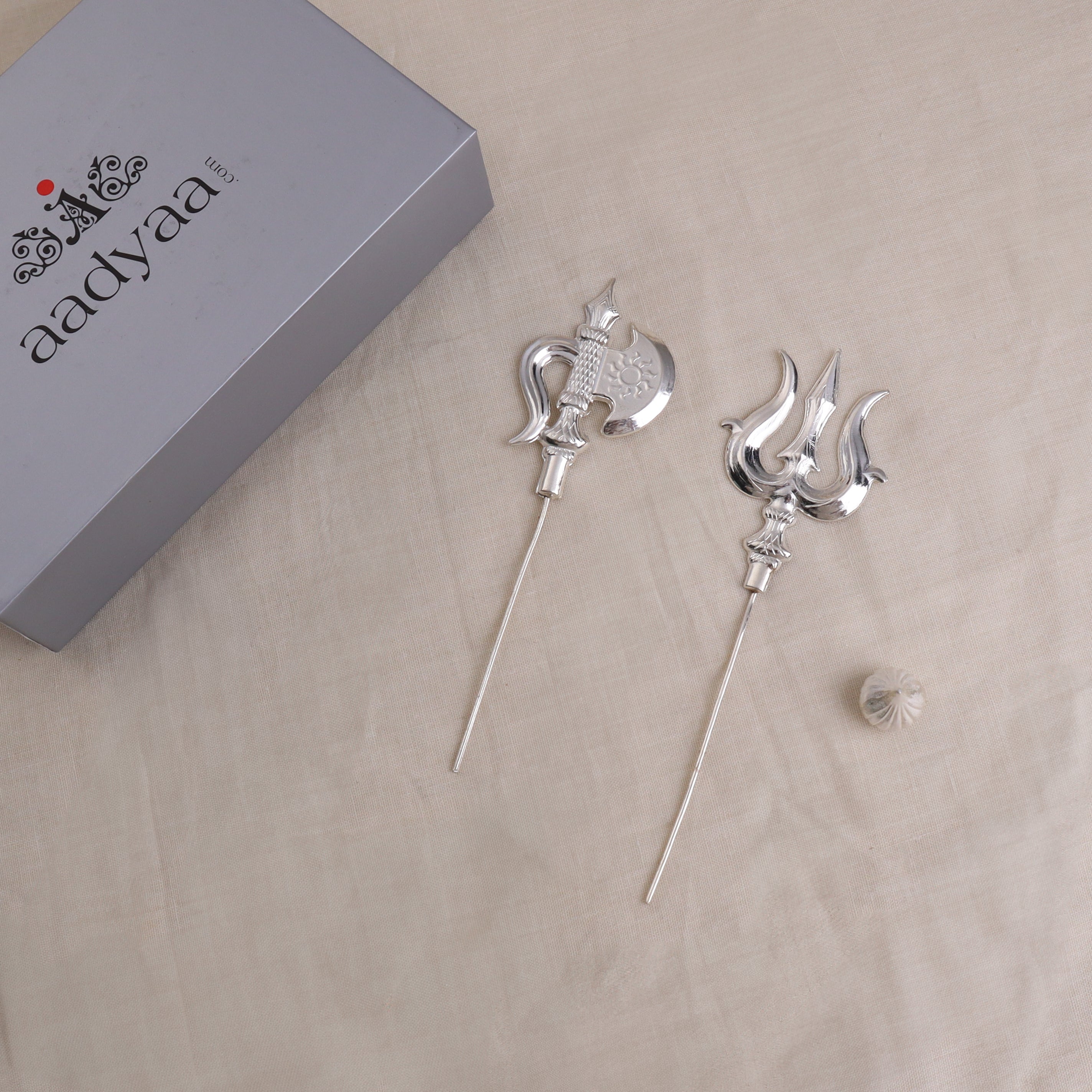 Silver Gift Set : Big Trishul ,Parshu, and Small Modak