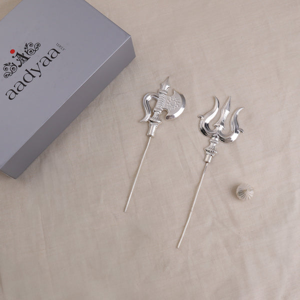 Silver Gift Set : Big Trishul ,Parshu, and Small Modak