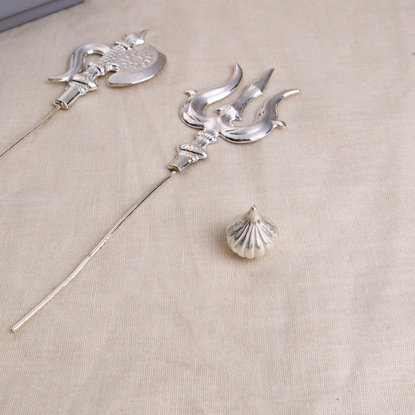 Silver Gift Set : Big Trishul ,Parshu, and Small Modak