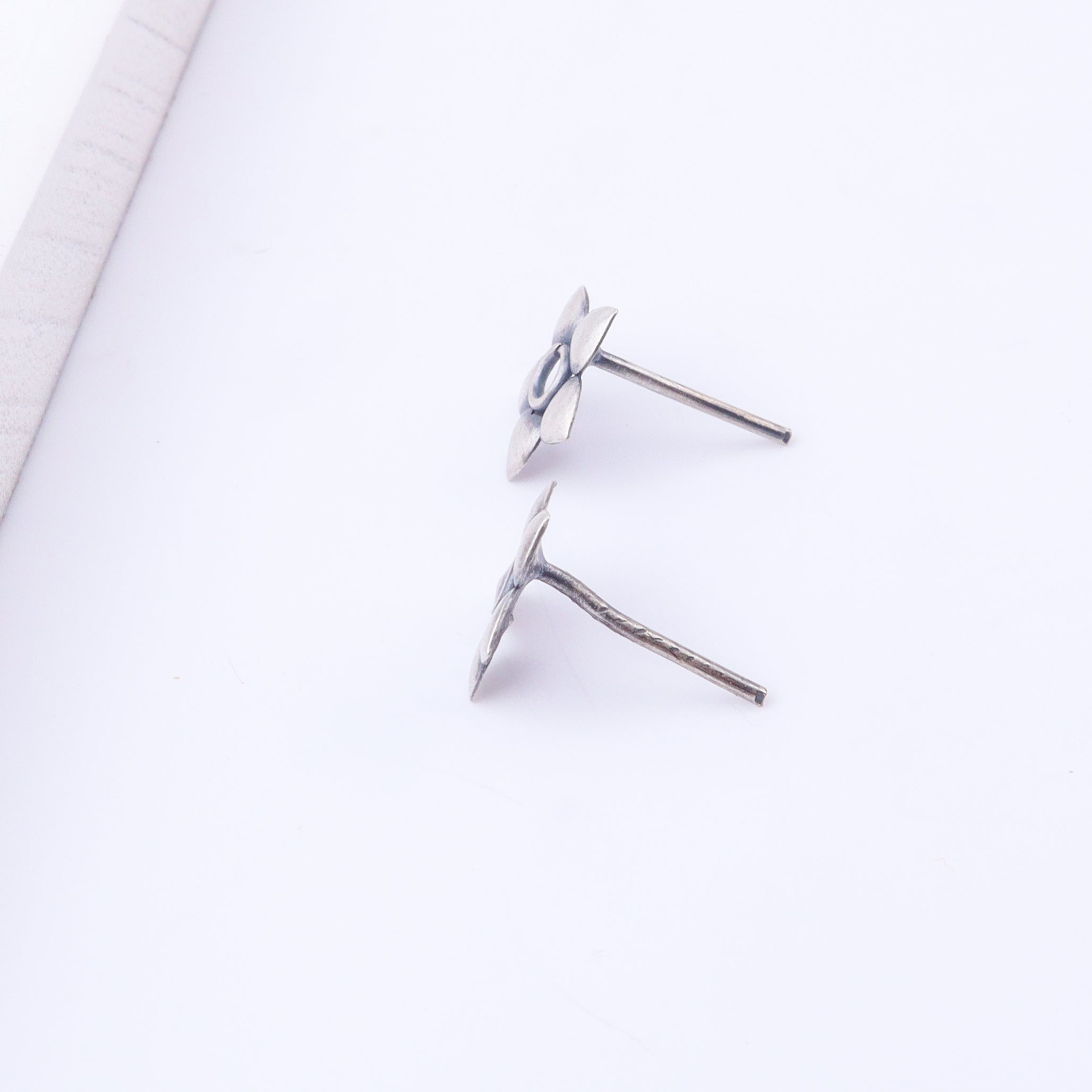 Silver Flower Motif Studs