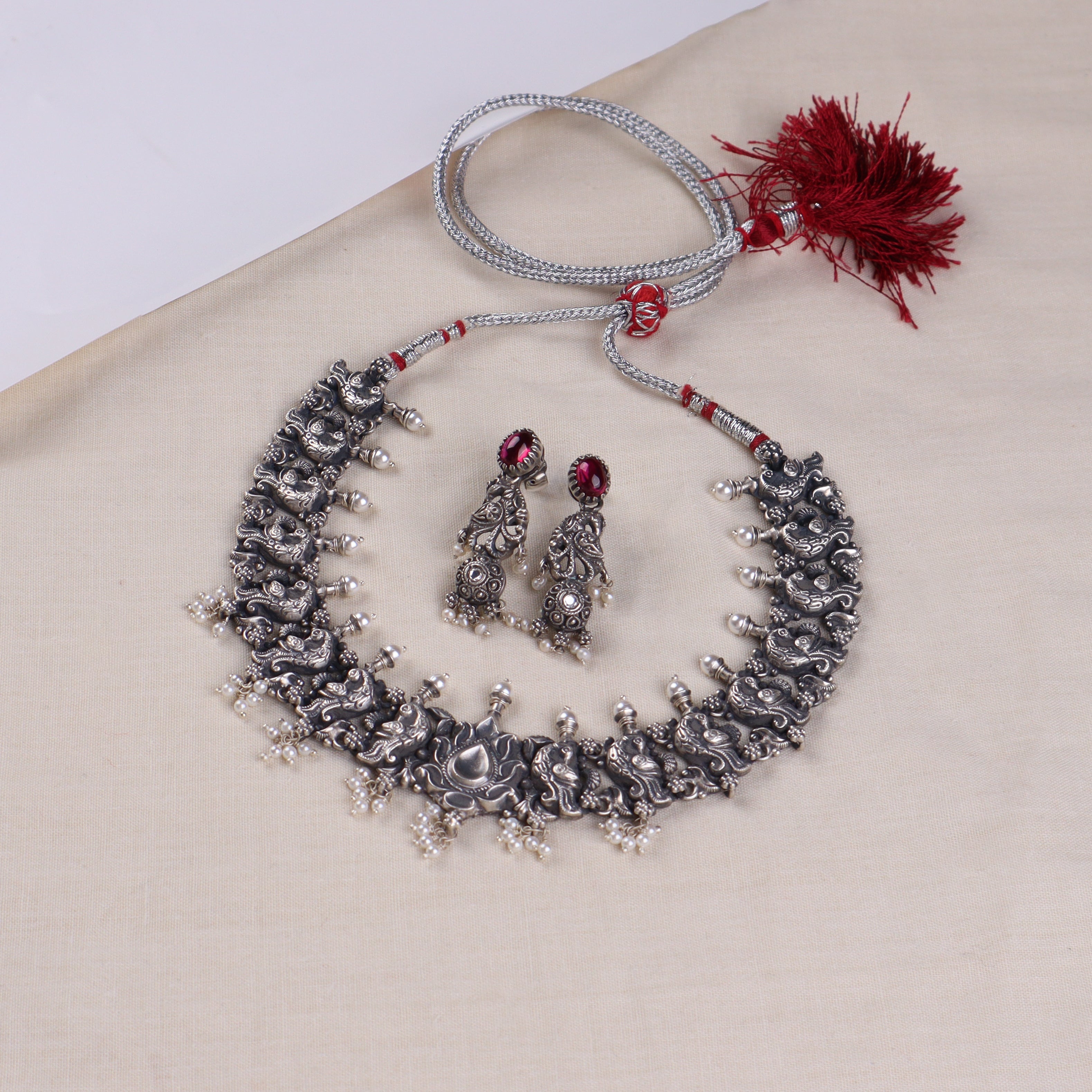 Silver Mayur Set