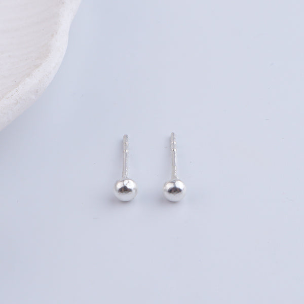 Tiny Silver Stud Earrings - Big