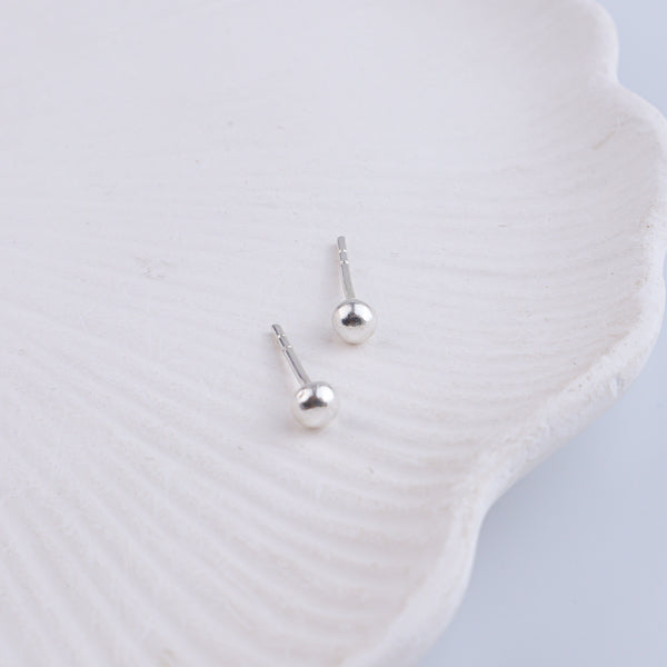 Tiny Silver Stud Earrings - Big