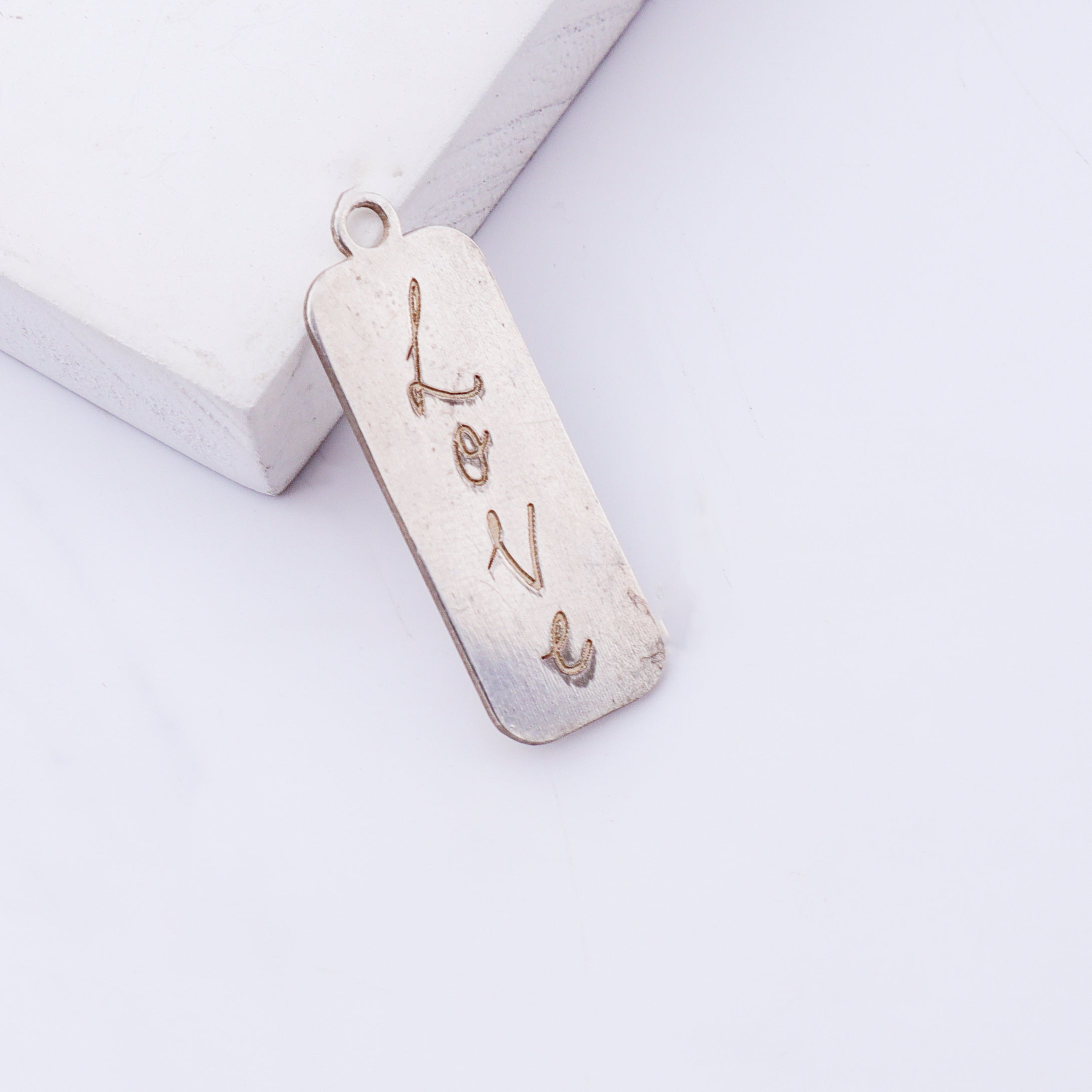 Pendant tag / Charm Tag / Dog tag ( Without chain ) - Love Engraved