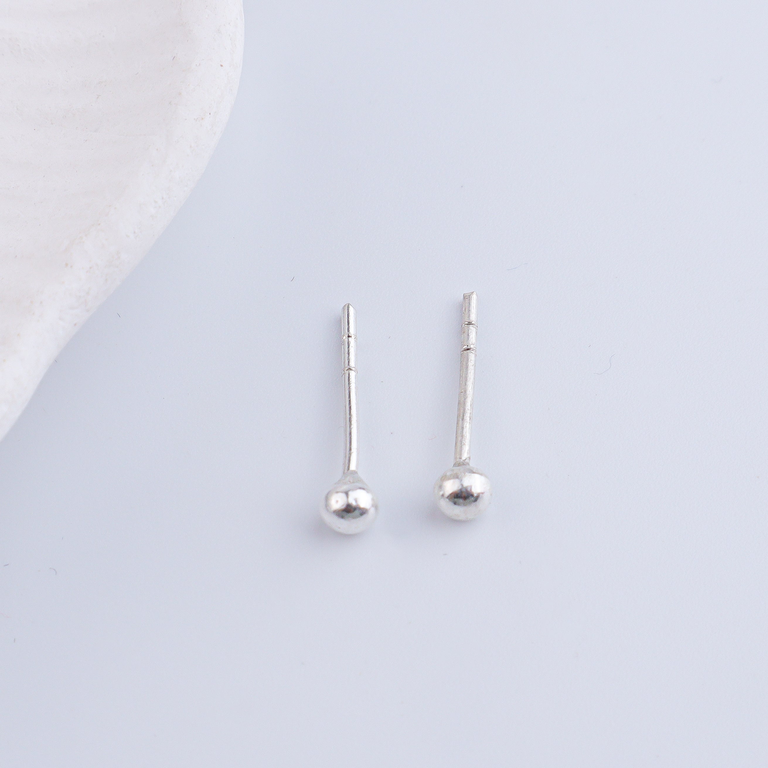 Tiny Silver Stud Earrings - Medium