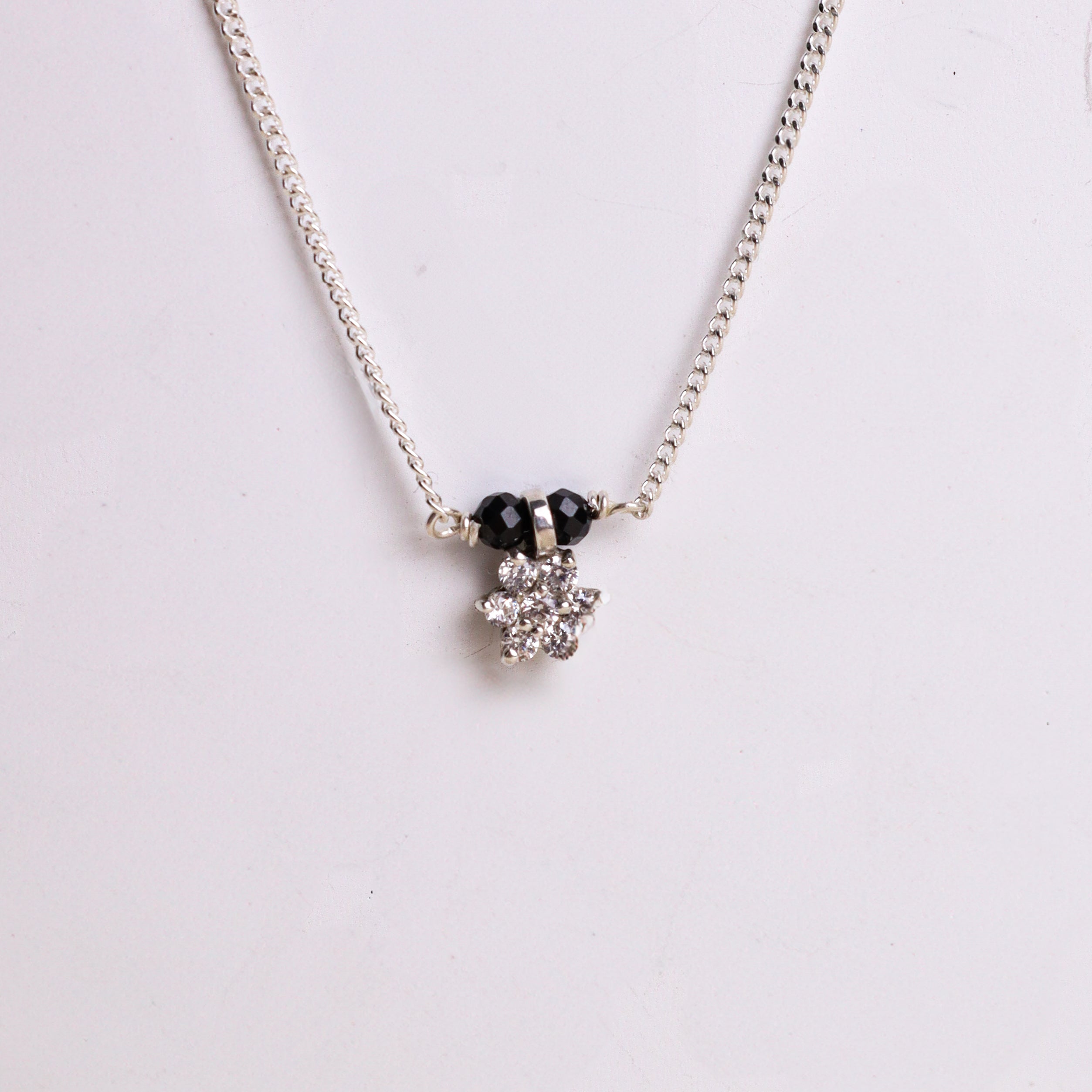 Stone Studded Small Single Flower Motif Chain Mangalsutra