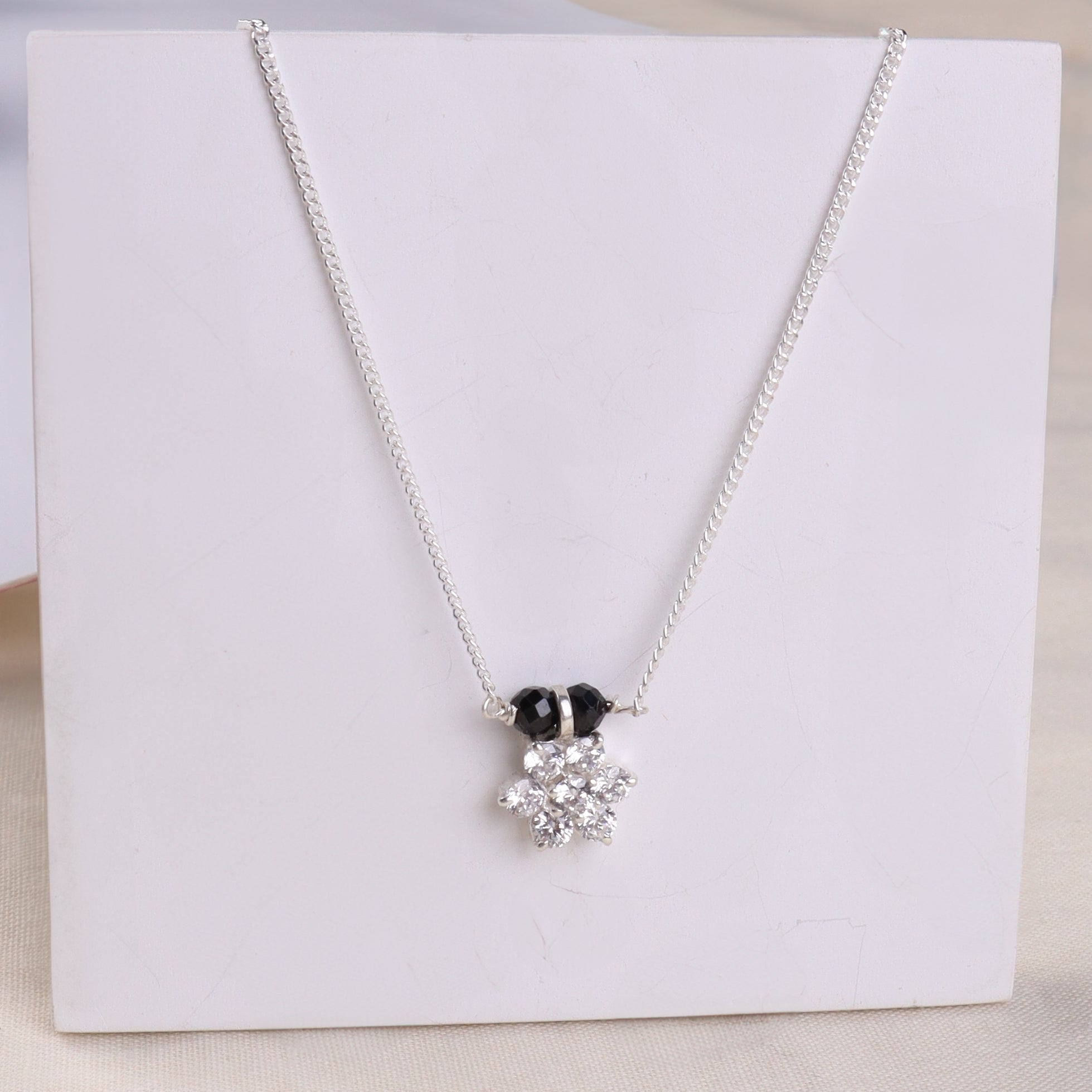 Stone Studded Big Single Flower Motif Chain Mangalsutra