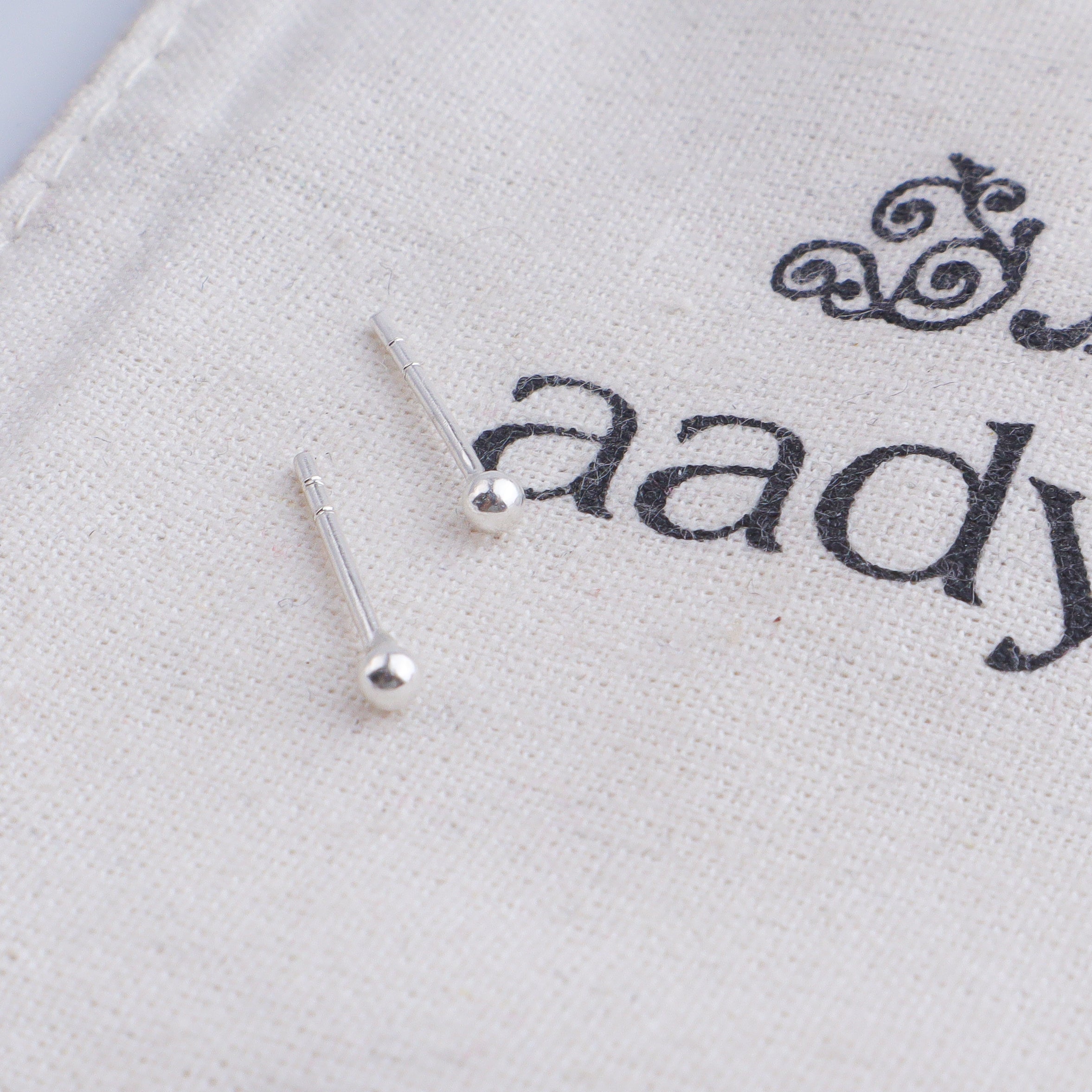 Tiny Silver Stud Earrings - Small