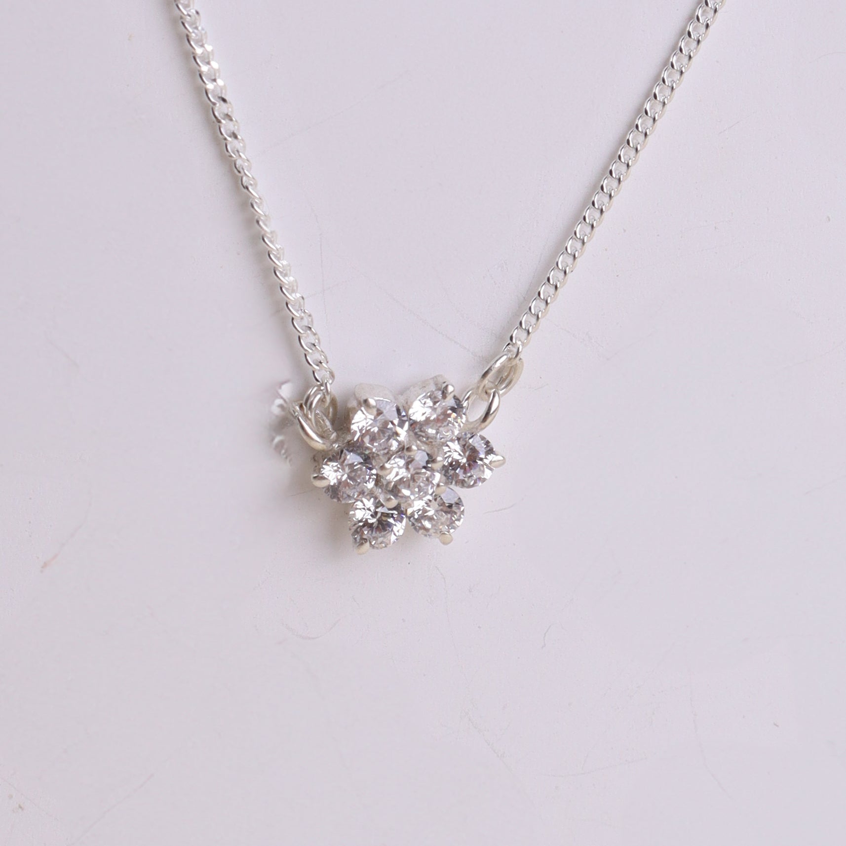 Stone Studded Big Single Flower Motif Necklace