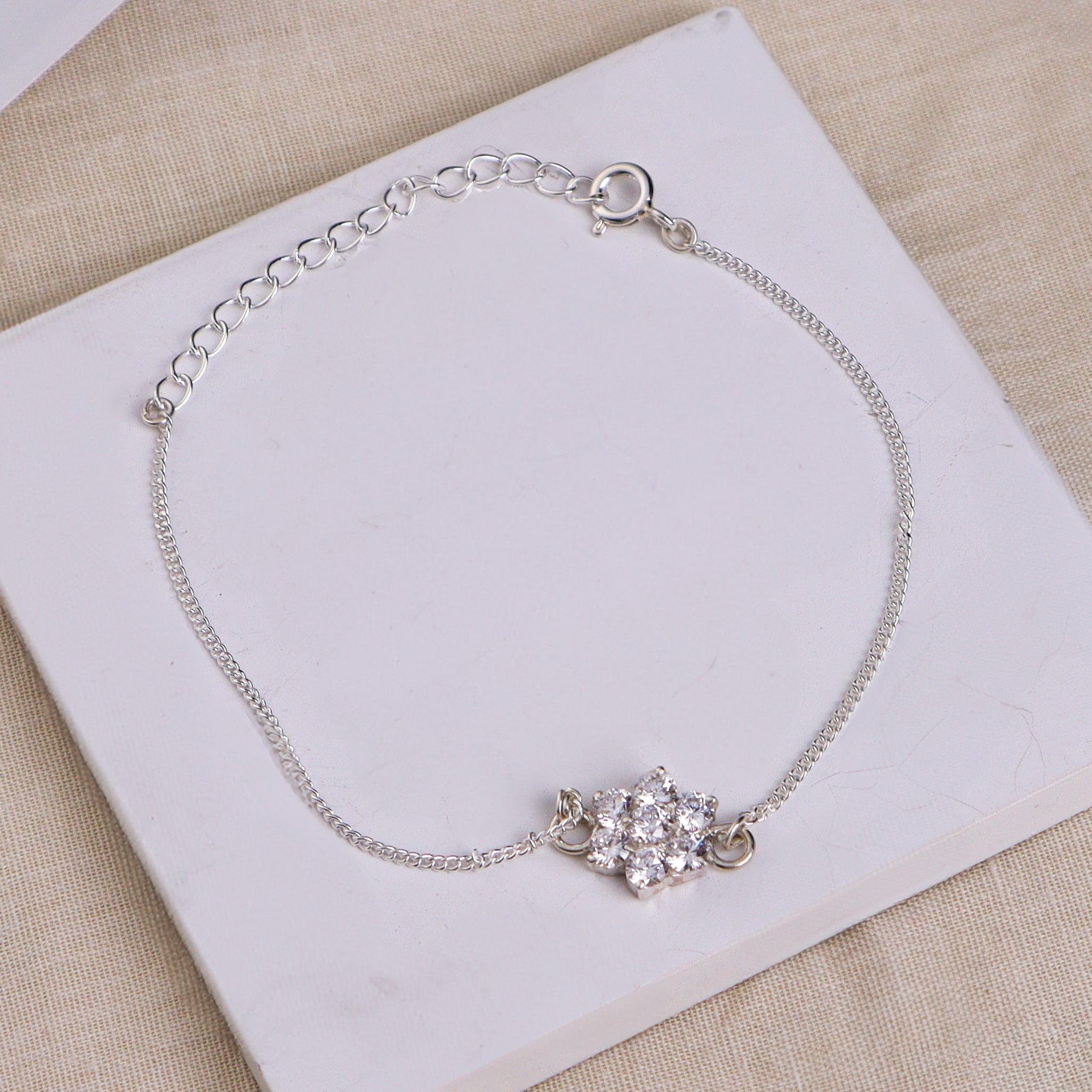 Stone Studded Big Single Flower Motif Bracelet