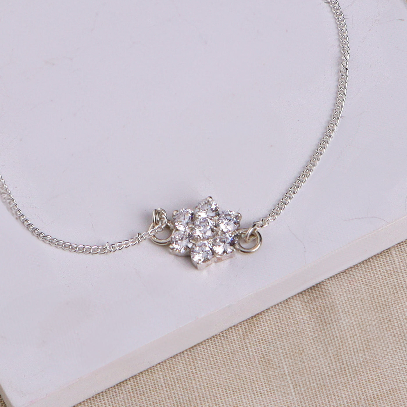 Stone Studded Big Single Flower Motif Bracelet