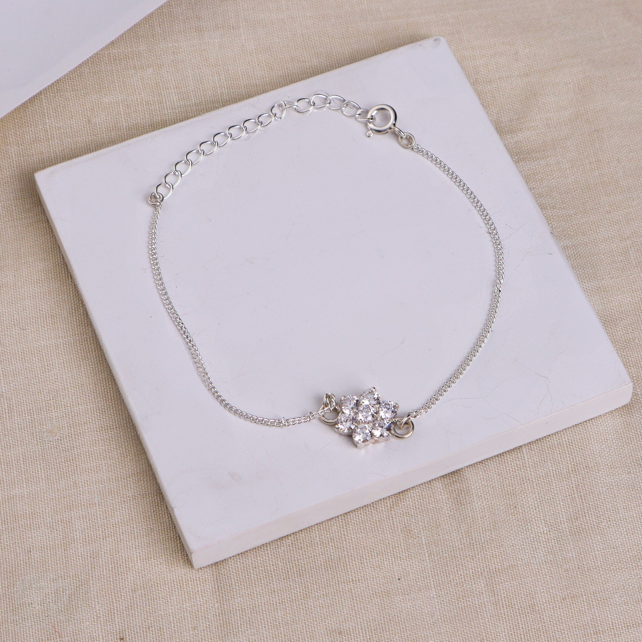 Stone Studded Big Single Flower Motif Bracelet