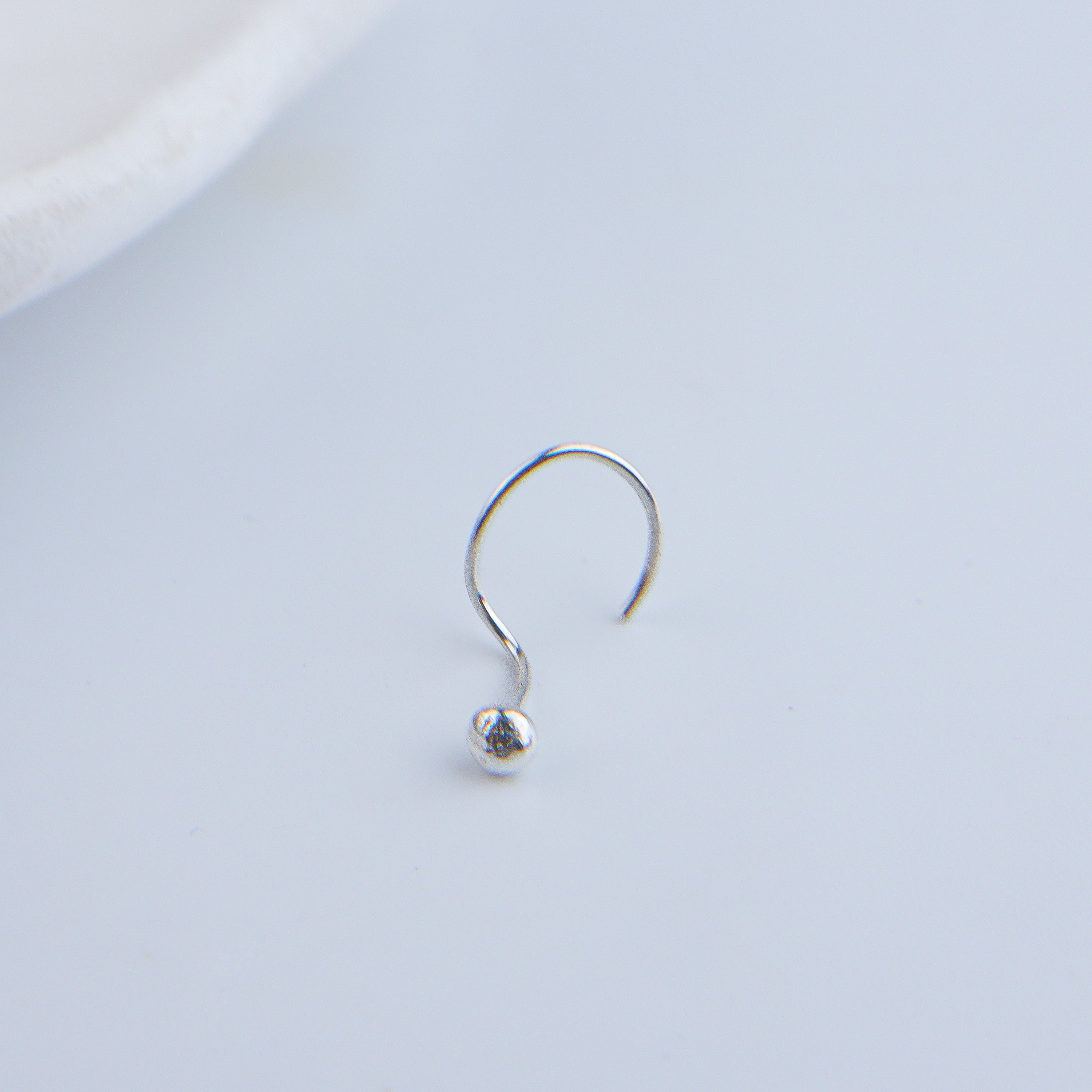 Tiny Silver Nose Pin - Big (Pierced)