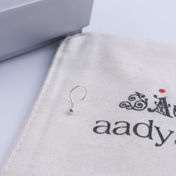 Tiny Silver Nose Pin - Big (Pierced)