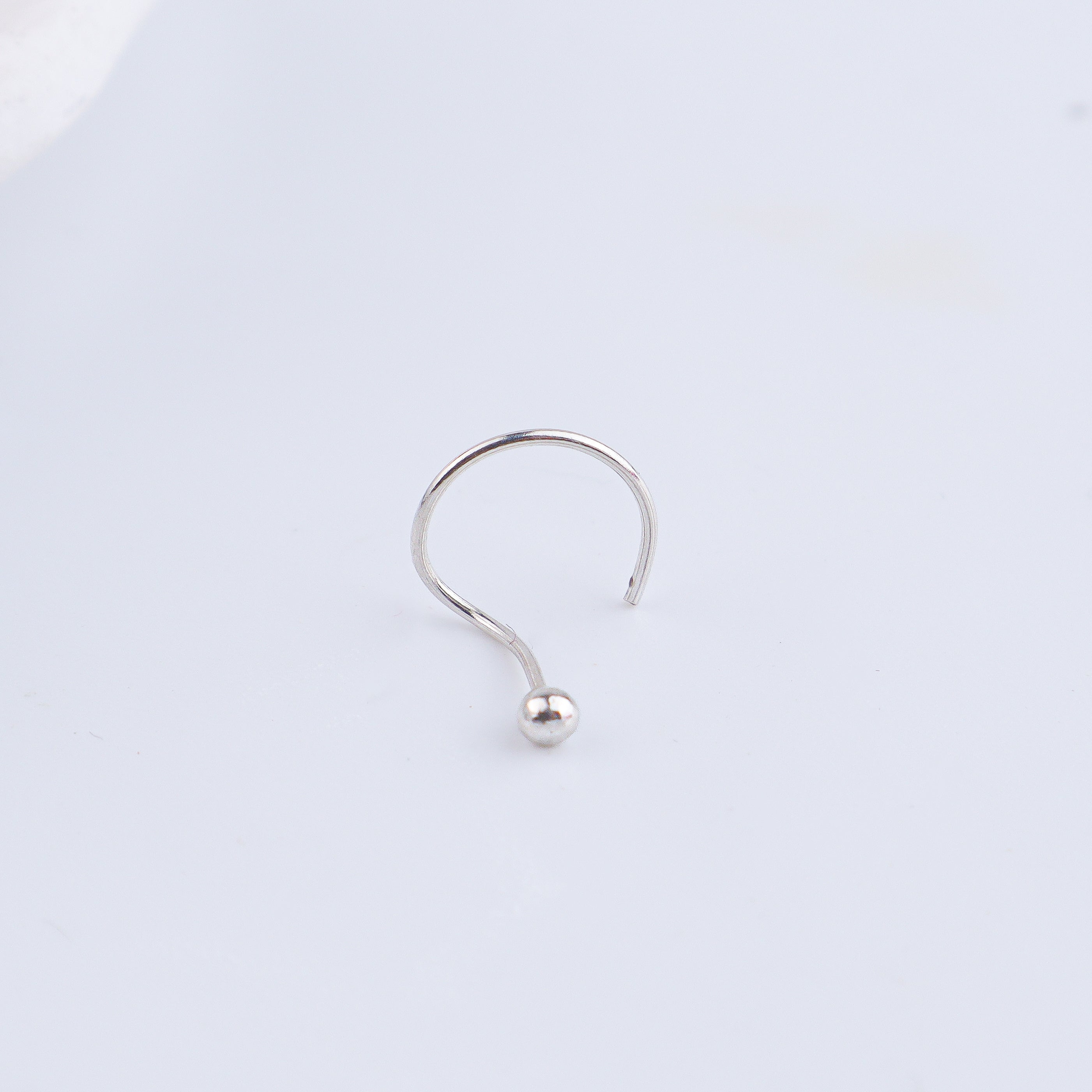 Tiny Silver Nose Pin - Medium (Pierced)