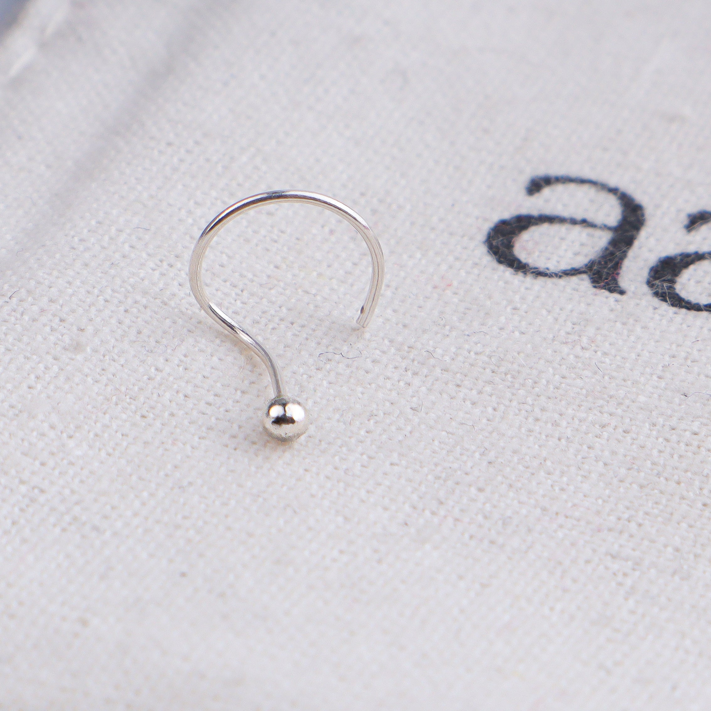 Tiny Silver Nose Pin - Medium (Pierced)