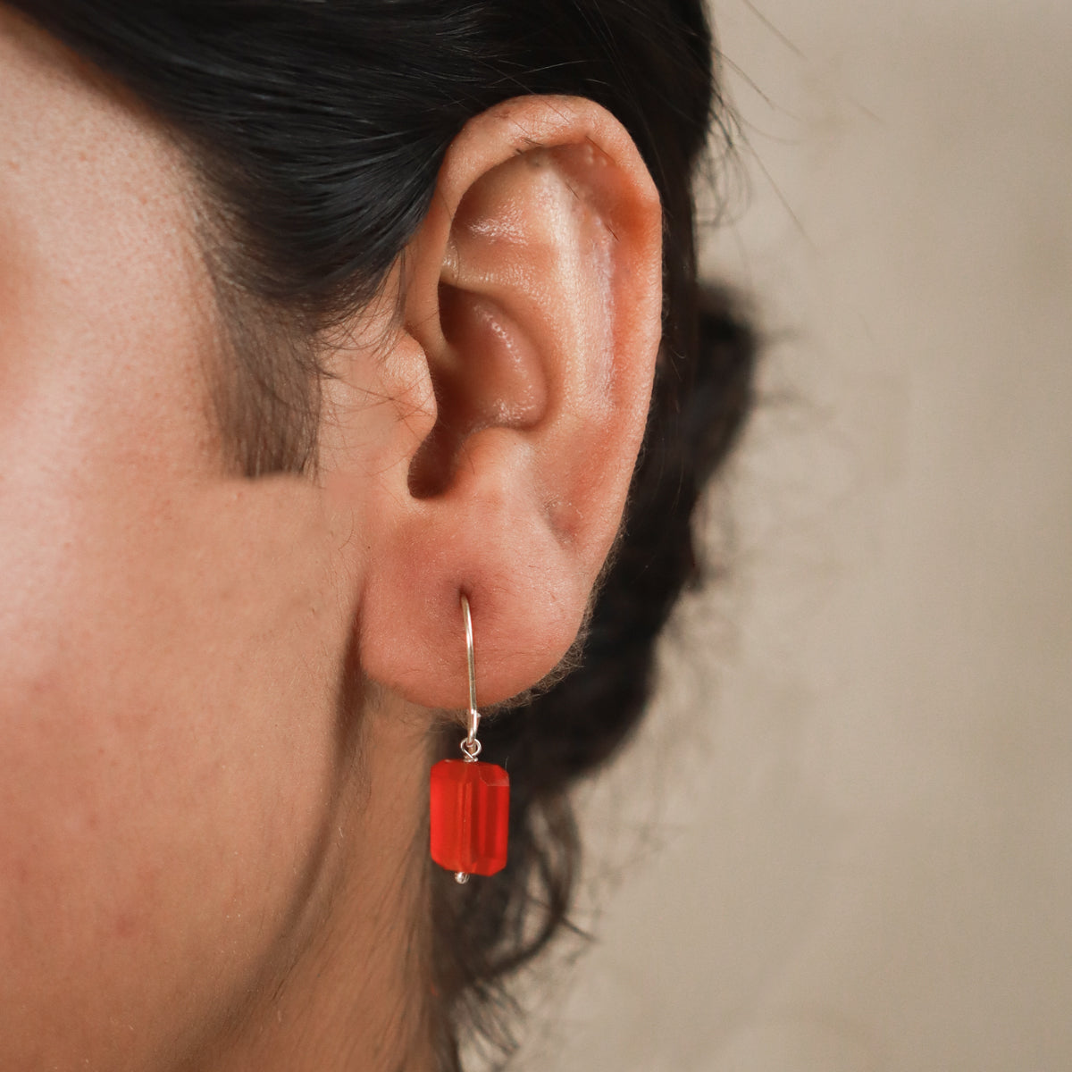 Carnelian Stones Silver Set