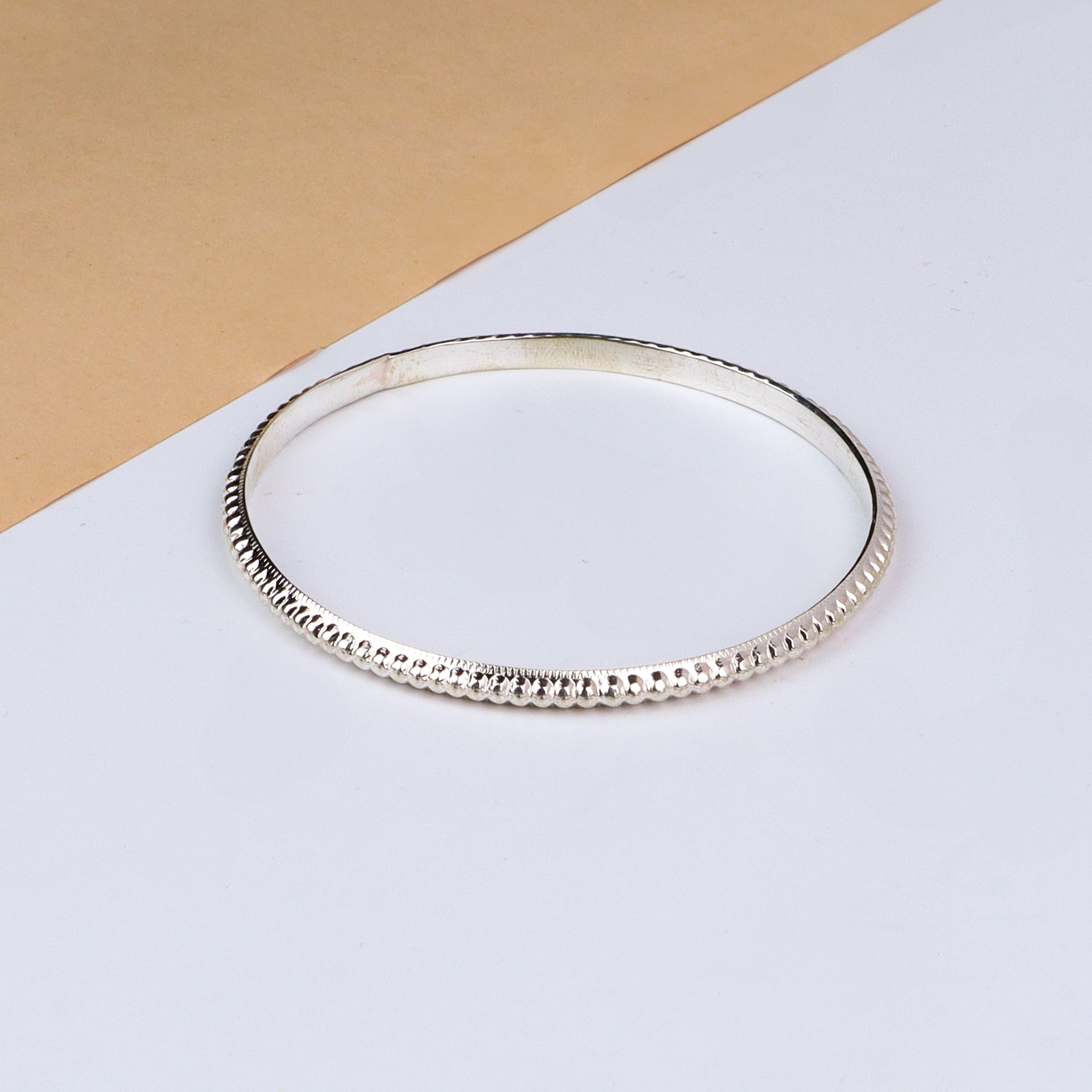 Silver Rope Textured Bangle
