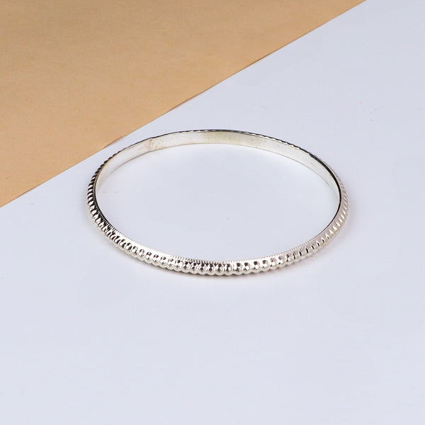 Silver Rope Textured Bangle