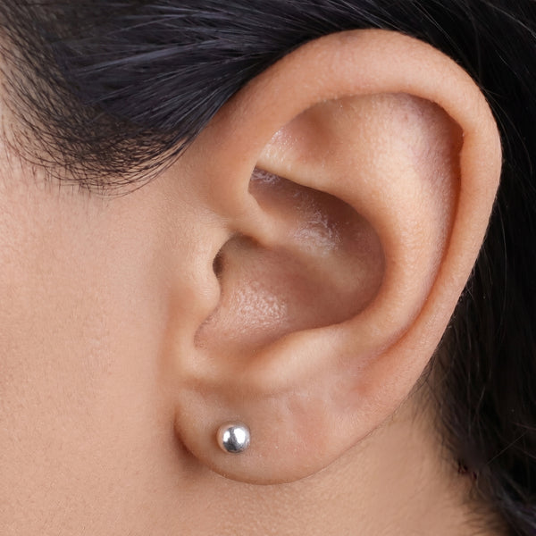Tiny Silver Stud Earrings - Big