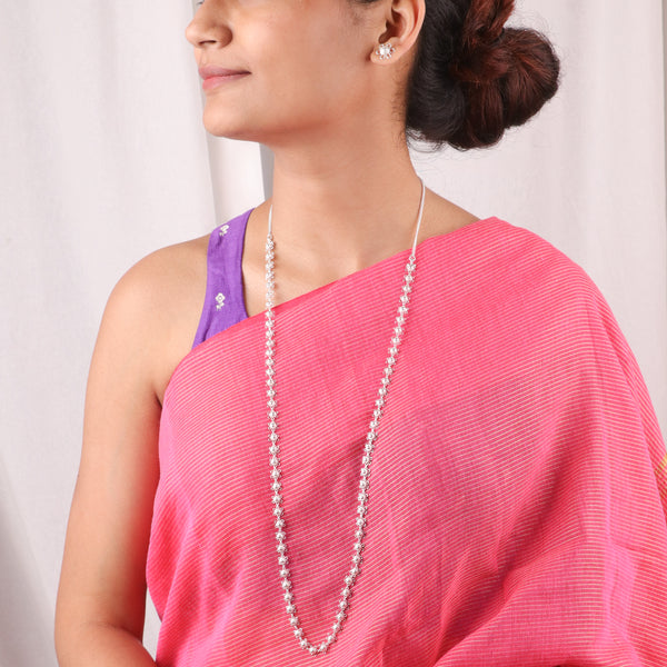 Elegant silver necklace and earrings