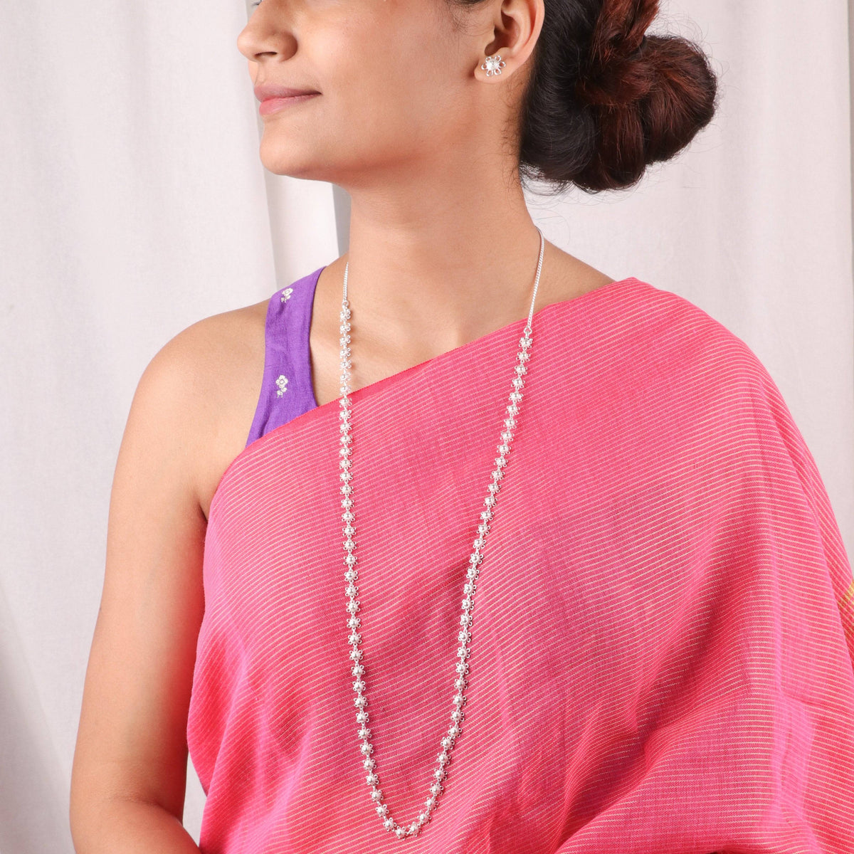 Elegant silver necklace and earrings