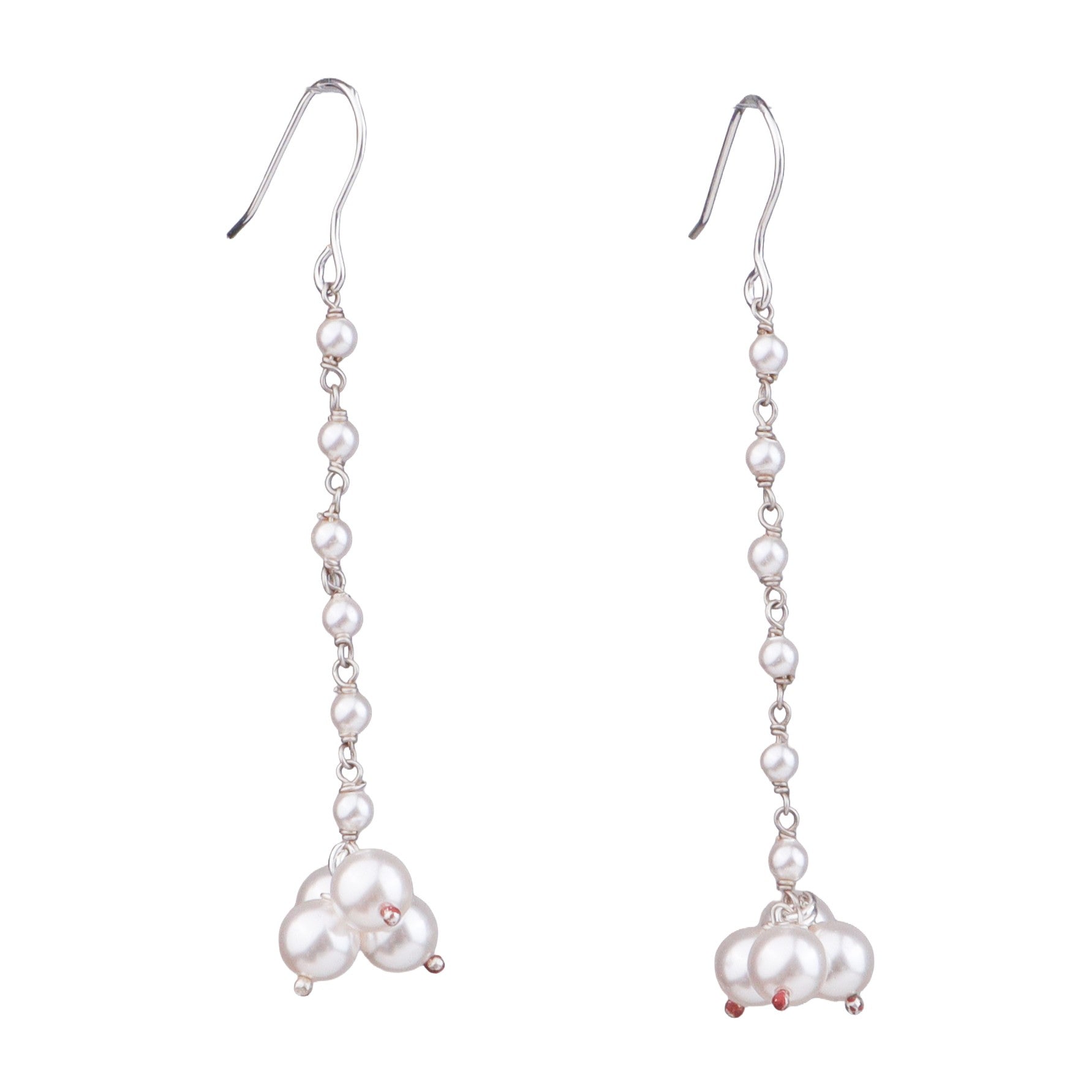 Pearl Bunch Silver Earrings (Project Handmade)