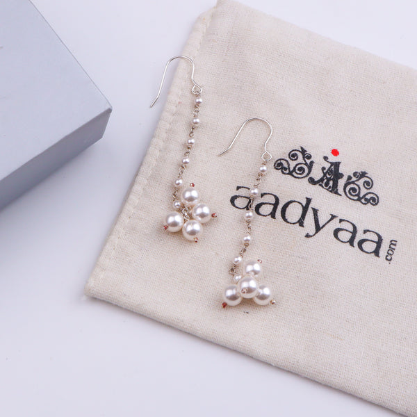 Pearl Bunch Silver Earrings (Project Handmade)
