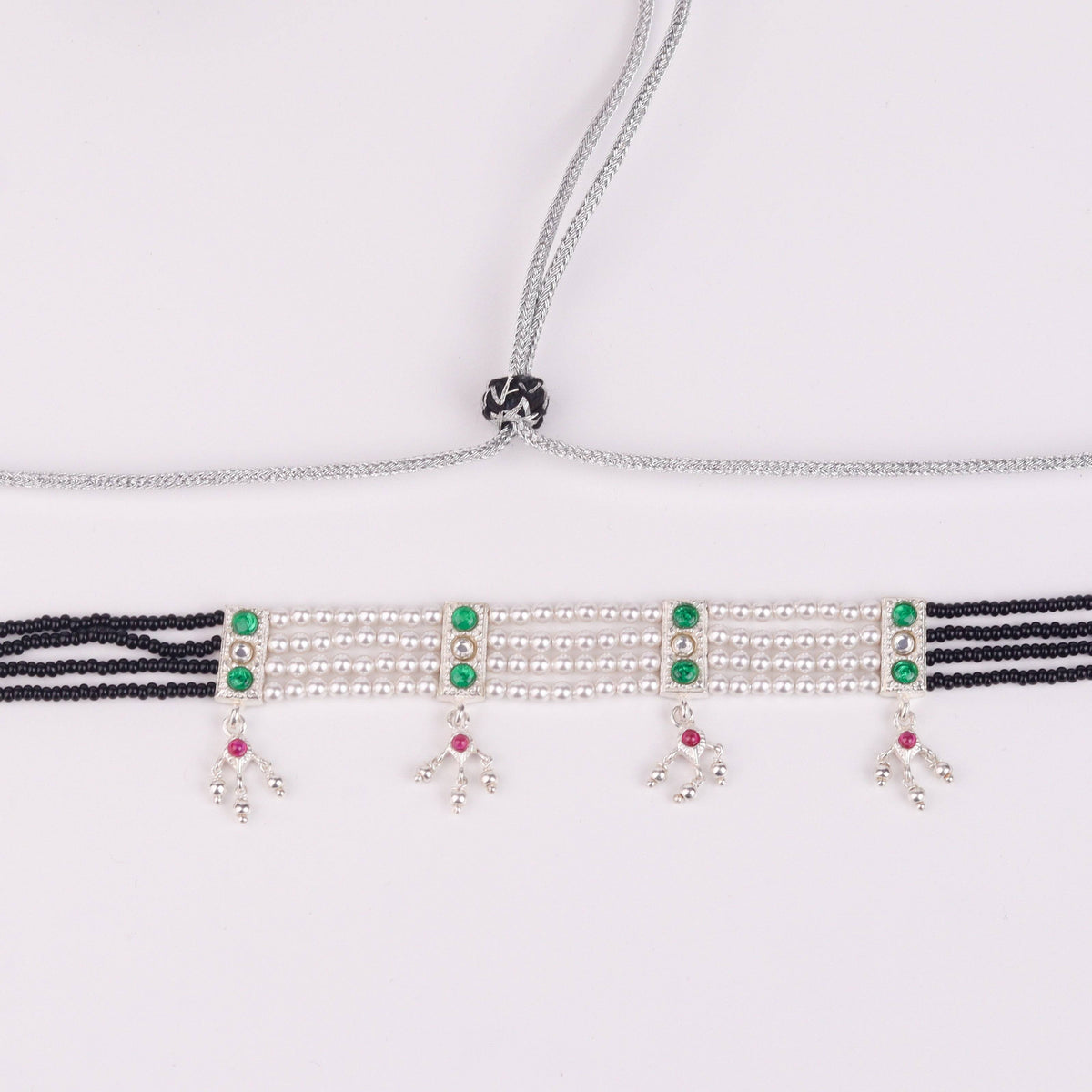 Model wearing Silvers Chinchapeti Mangalsutra