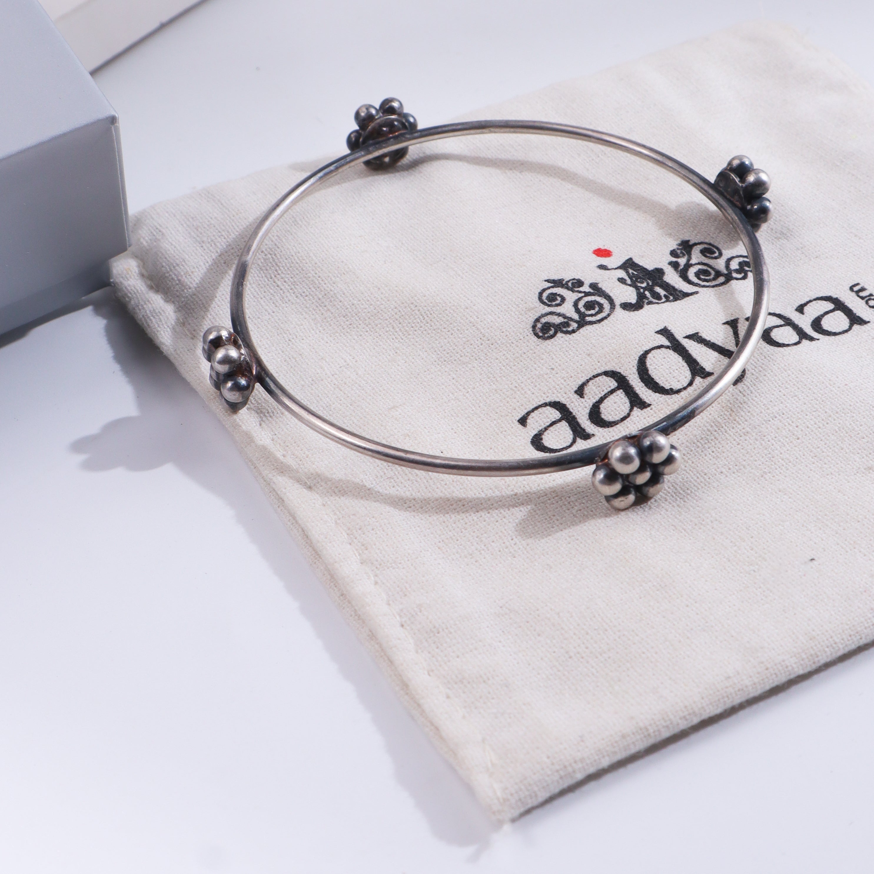 Silver Kudi Bangles with traditional design