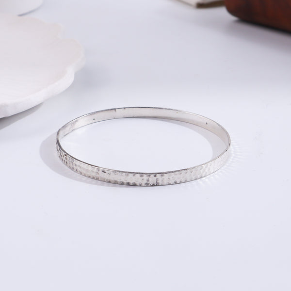 Hammered Silver Bangle