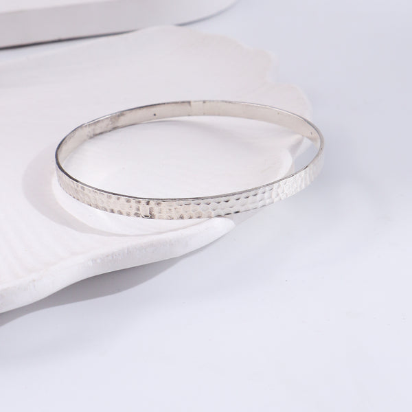 Hammered Silver Bangle