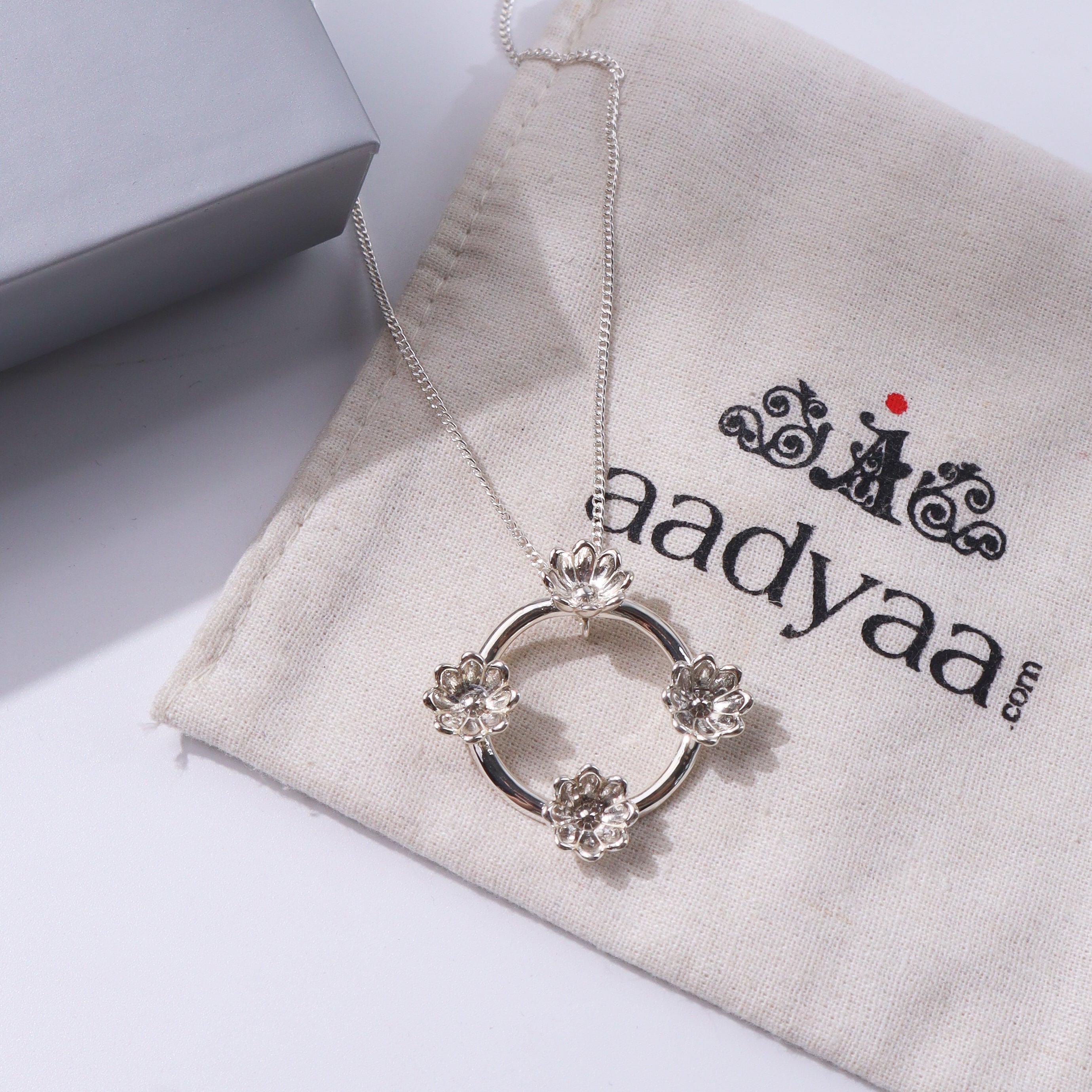 Four Flower Pendant Necklace