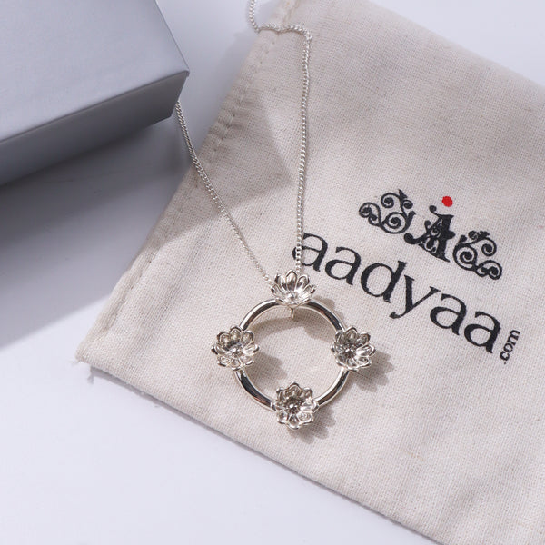 Four Flower Pendant Necklace