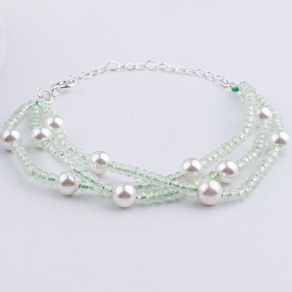Peridot & Pearl Silver Bracelet (Project Handmade)