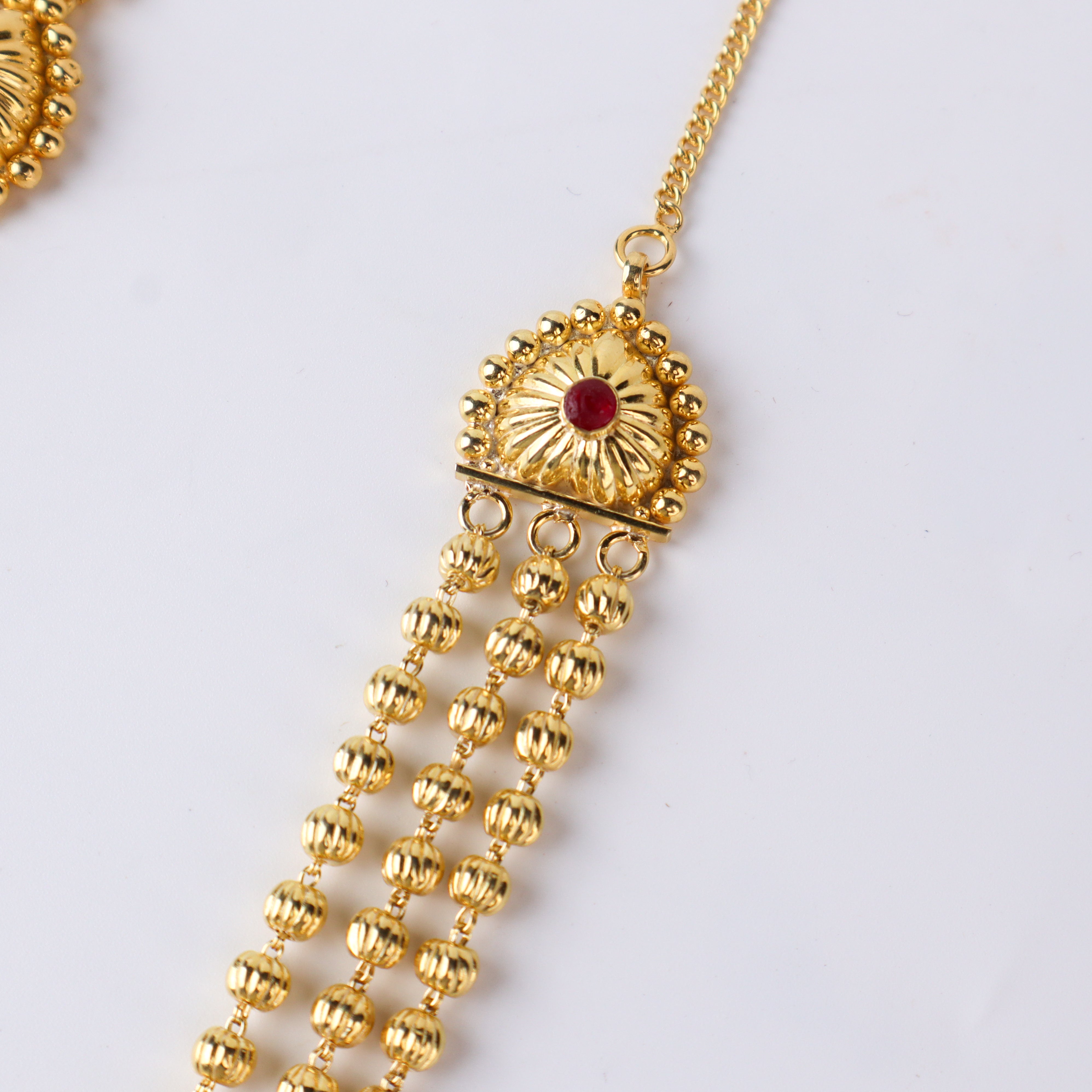 हरपर रेवडी माला (Harpar Revdi Mala) 3 Layered Necklace | 92. Silver | 22 Carat Gold plated