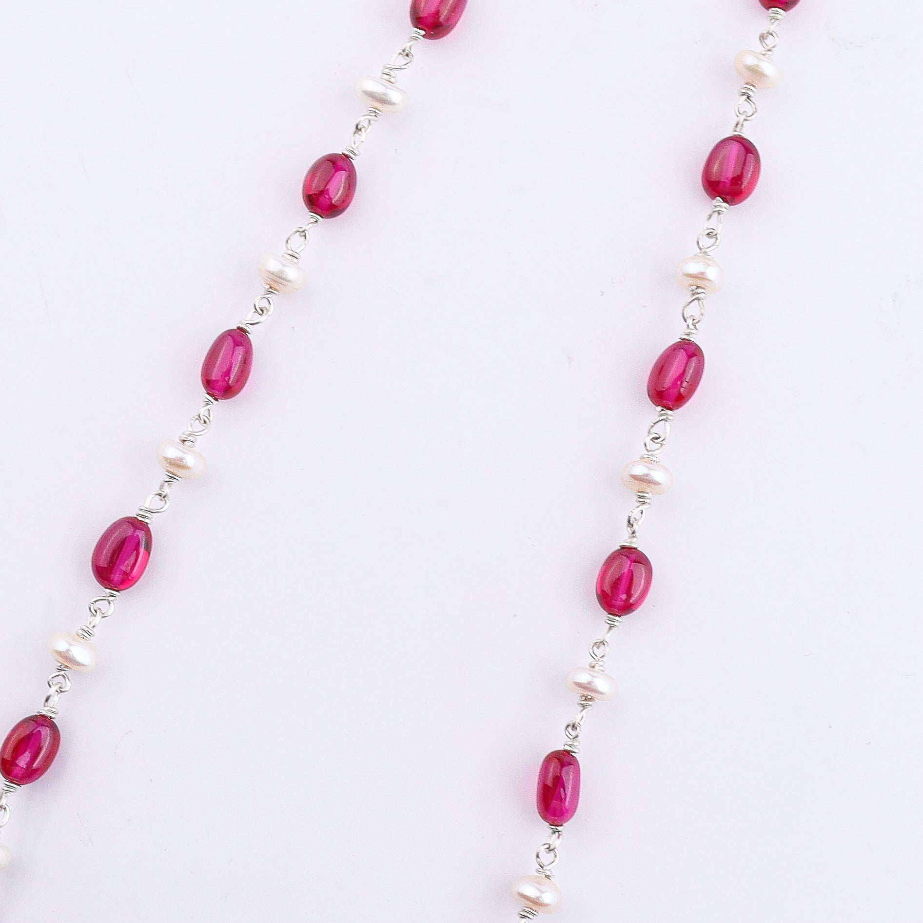 Ruby and Pearl Ganthan Necklace