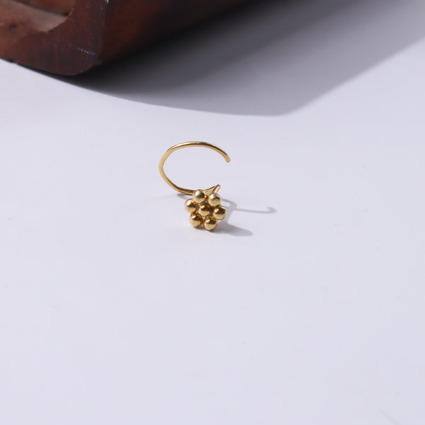Itihaas Kudi Nose pin: Small (Pierced) | 92.5 Silver | 22K Gold Plated