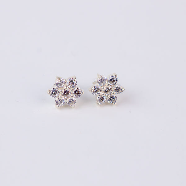 Flower Motif Big Set with Silver Beads | CZ | 92.5 Silver