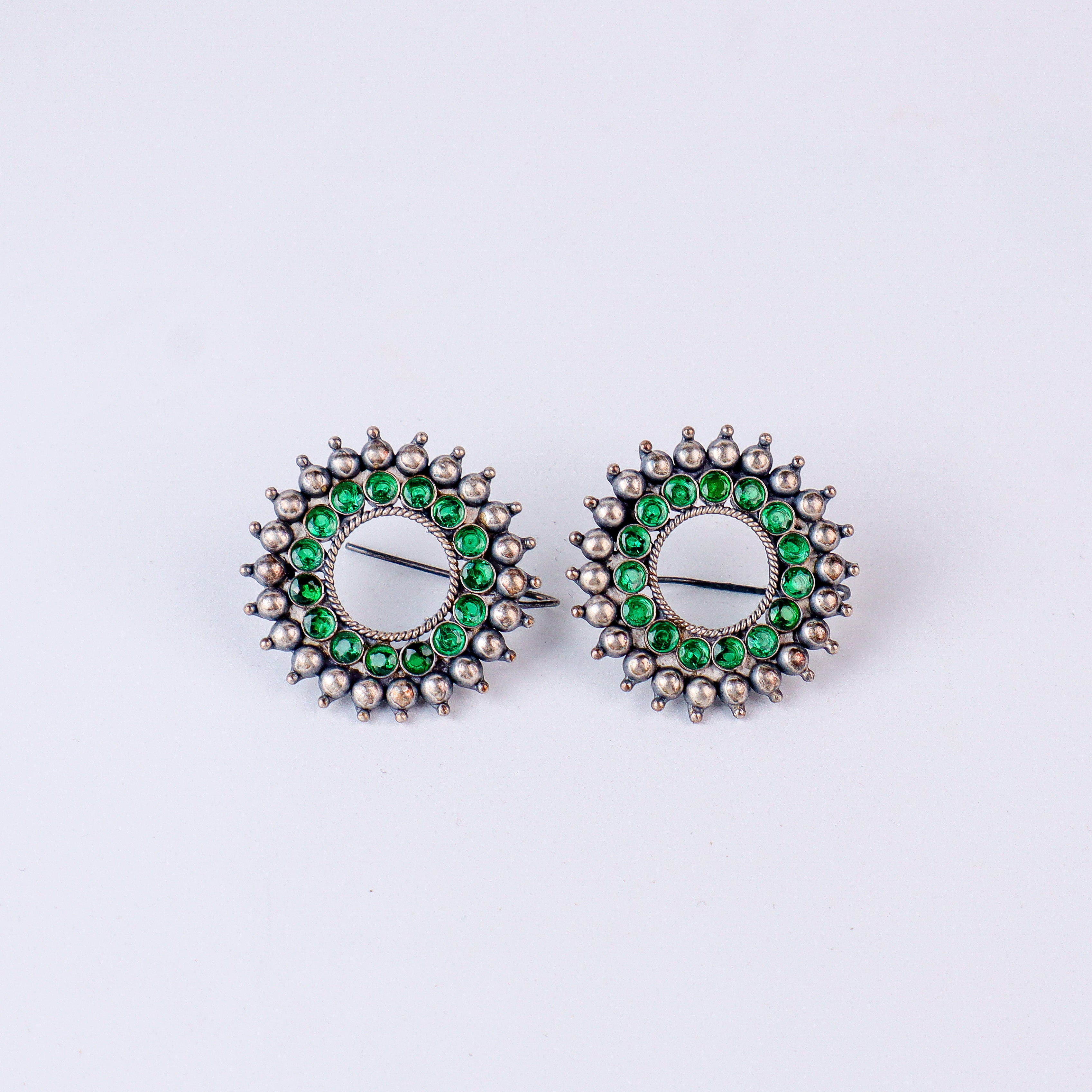 Green Karwar Chakra Earrings