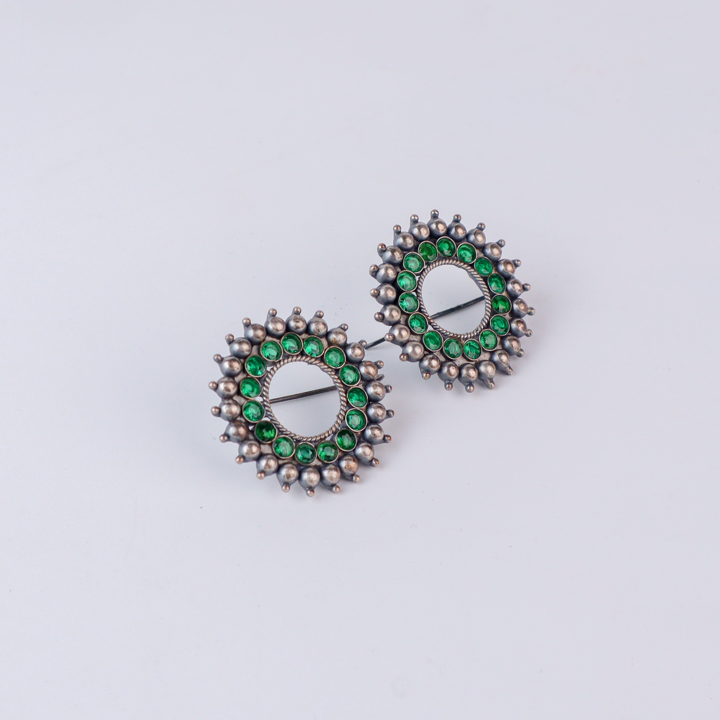 Green Karwar Chakra Earrings