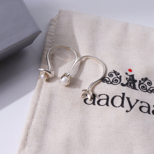 Pearl Moonflower Two Finger Ring